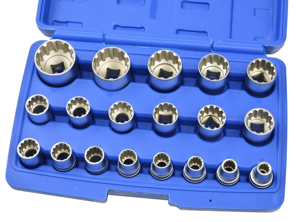 1/2" Gear Lock Socket Set, 8-32 mm, 19 pcs