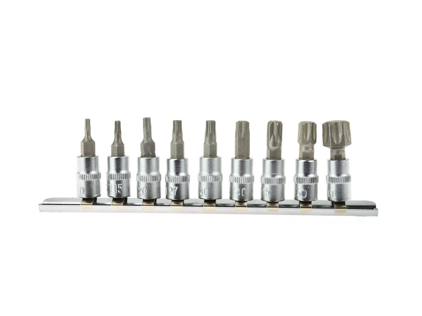 9 pcs Torx Tip Socket Set T10-T60 CrV 1/4 in. Drive