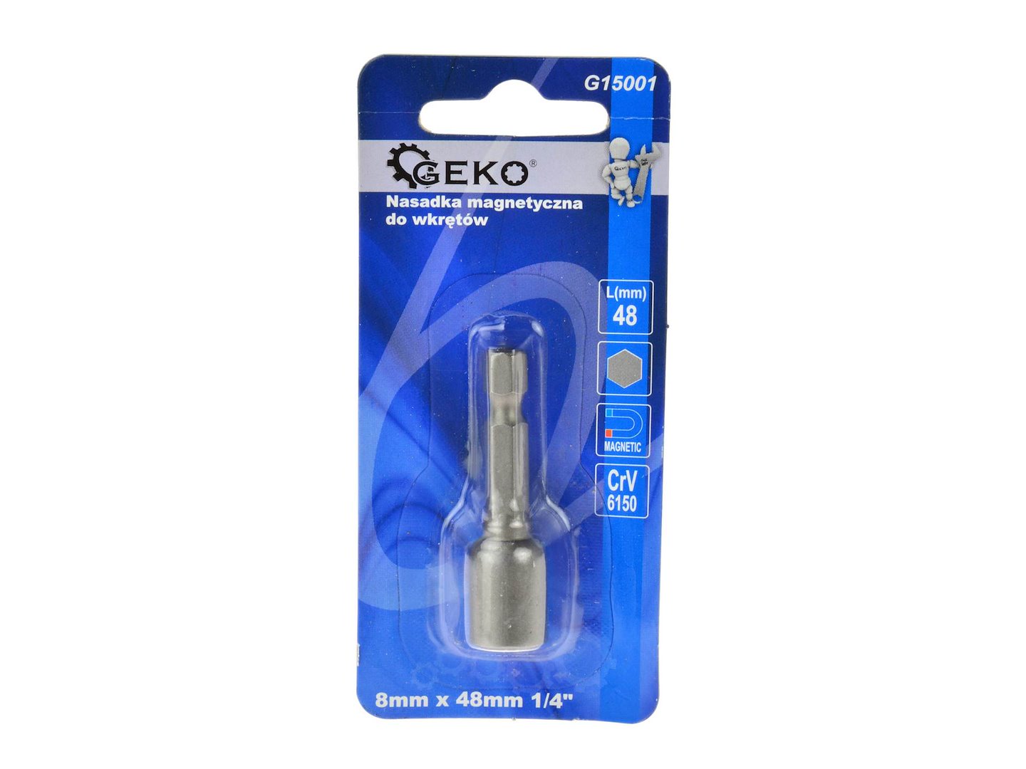 Magnetic Drill Drivers Hex Socket Bit 8 mm x 48 mm 1/4"