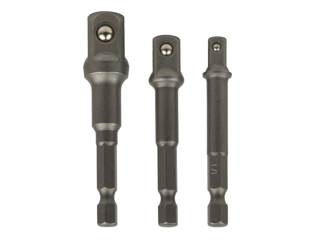 Power Drill Socket Adapter Set, 3 pcs - 1/2" 3/8" 1/4"