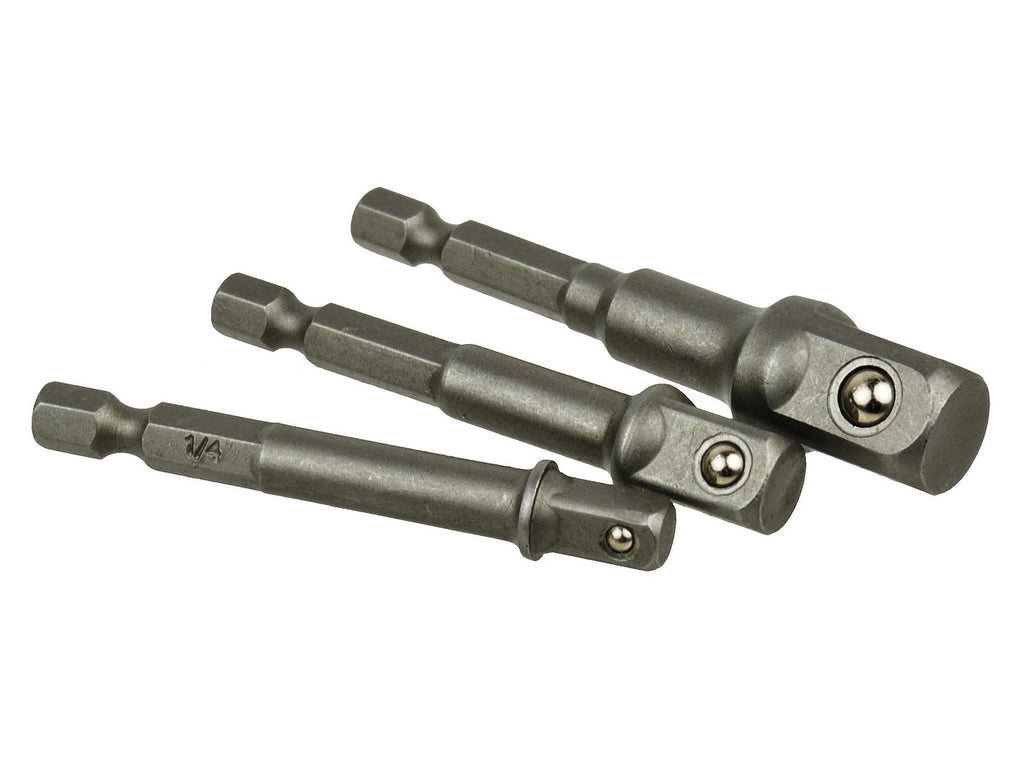 Power Drill Socket Adapter Set, 3 pcs - 1/2" 3/8" 1/4"