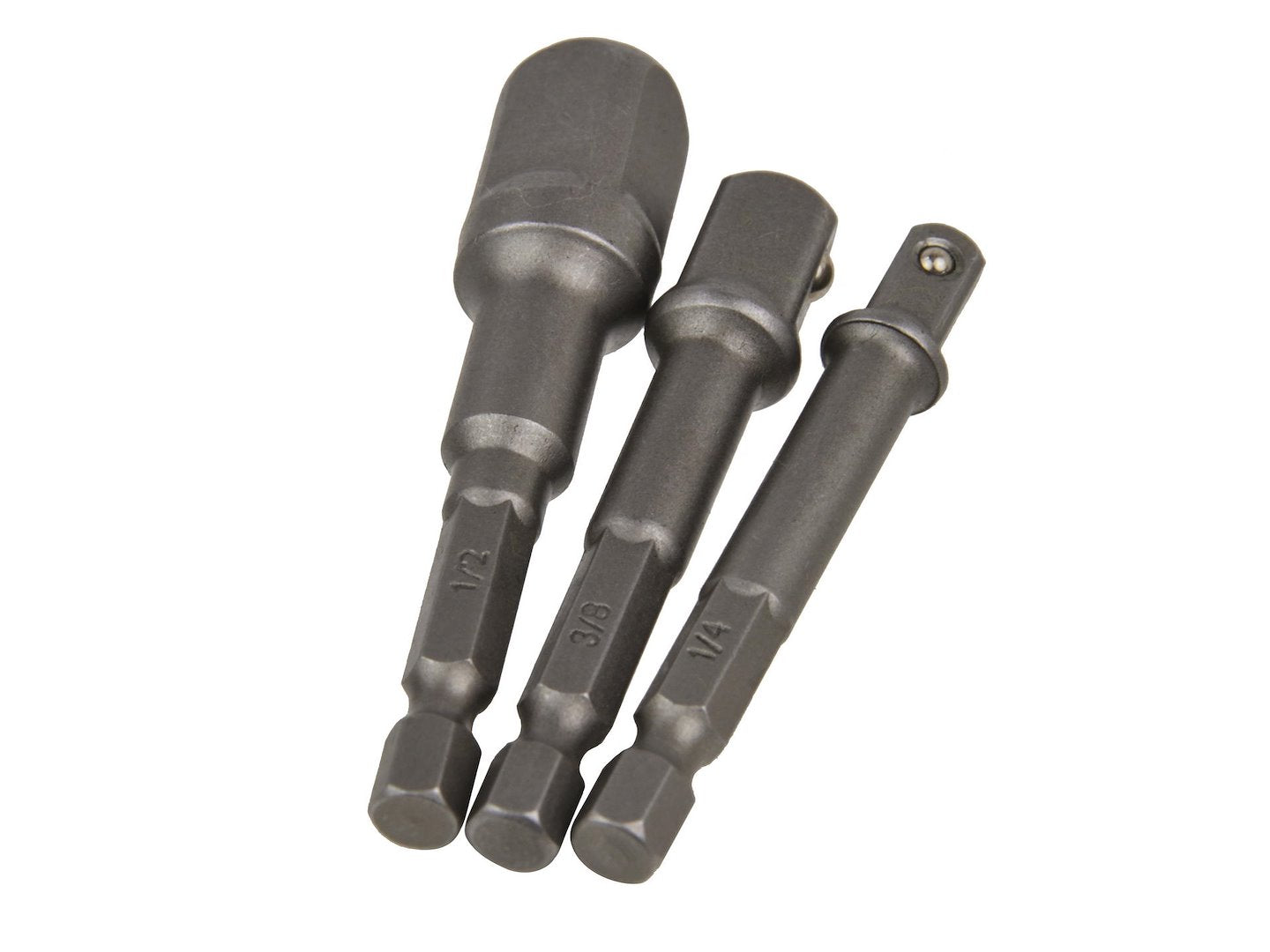 Power Drill Socket Adapter Set, 3 pcs - 1/2" 3/8" 1/4"