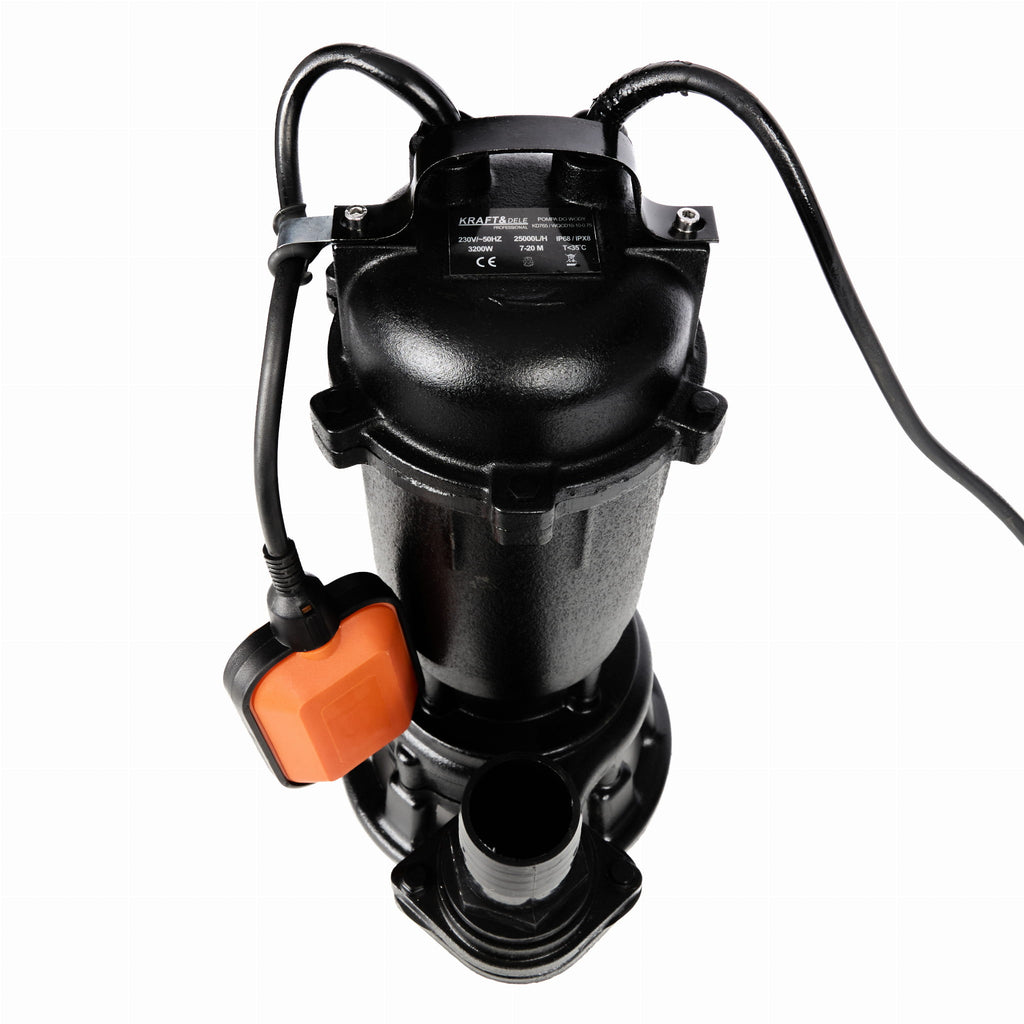 SUBMERSIBLE WATER PUMP WITH GRINDER and float 3200W KD765