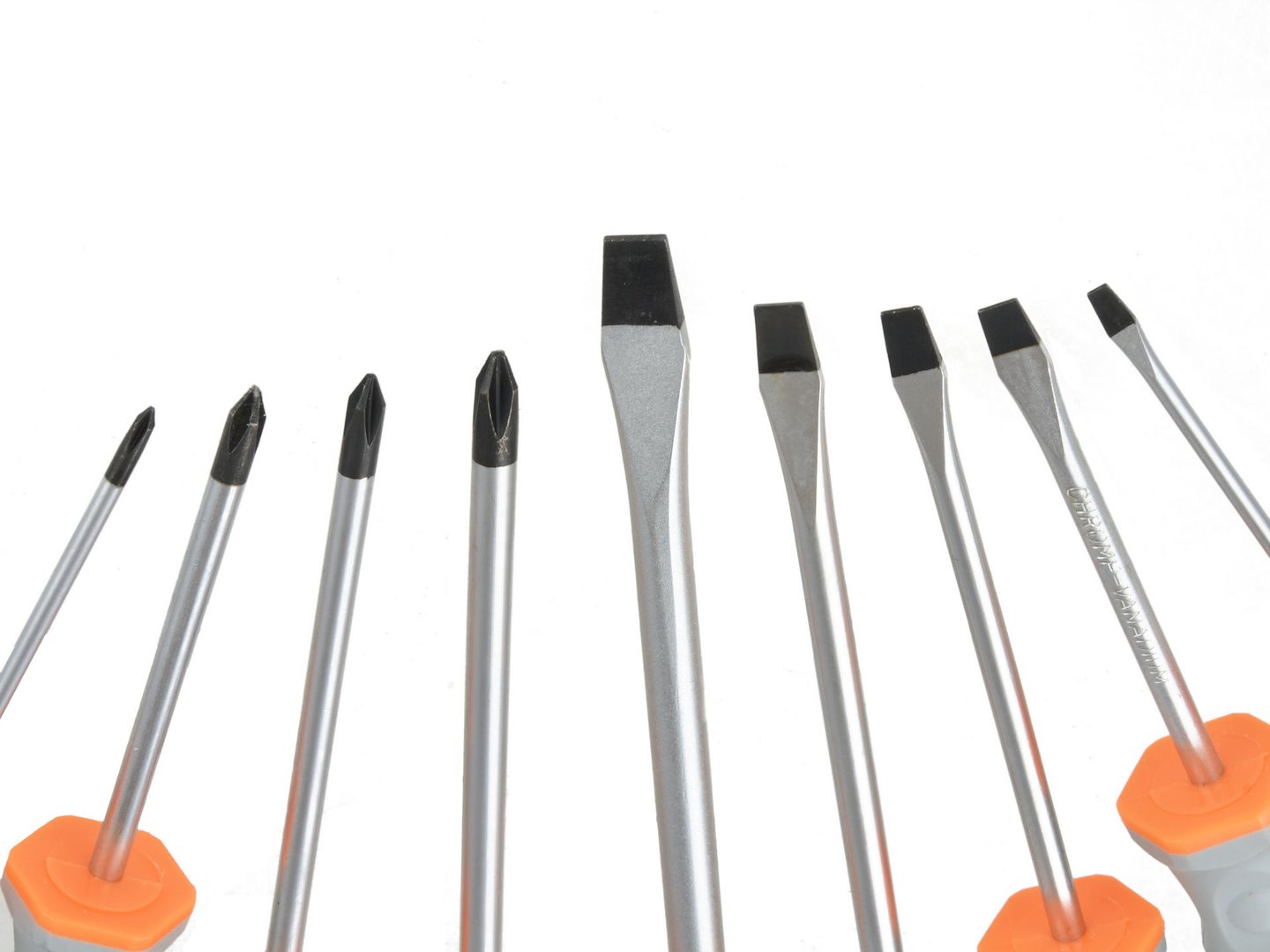 9-piece screwdriver set, orange-grey