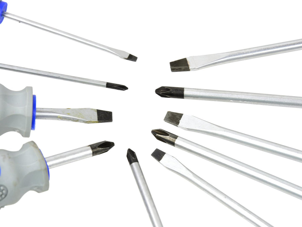 GEKO 10-piece CRV Screwdriver Set (blue-grey)