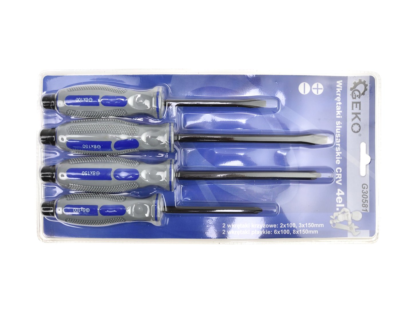 Slotted screwdrivers set CRV 4pcs GEKO