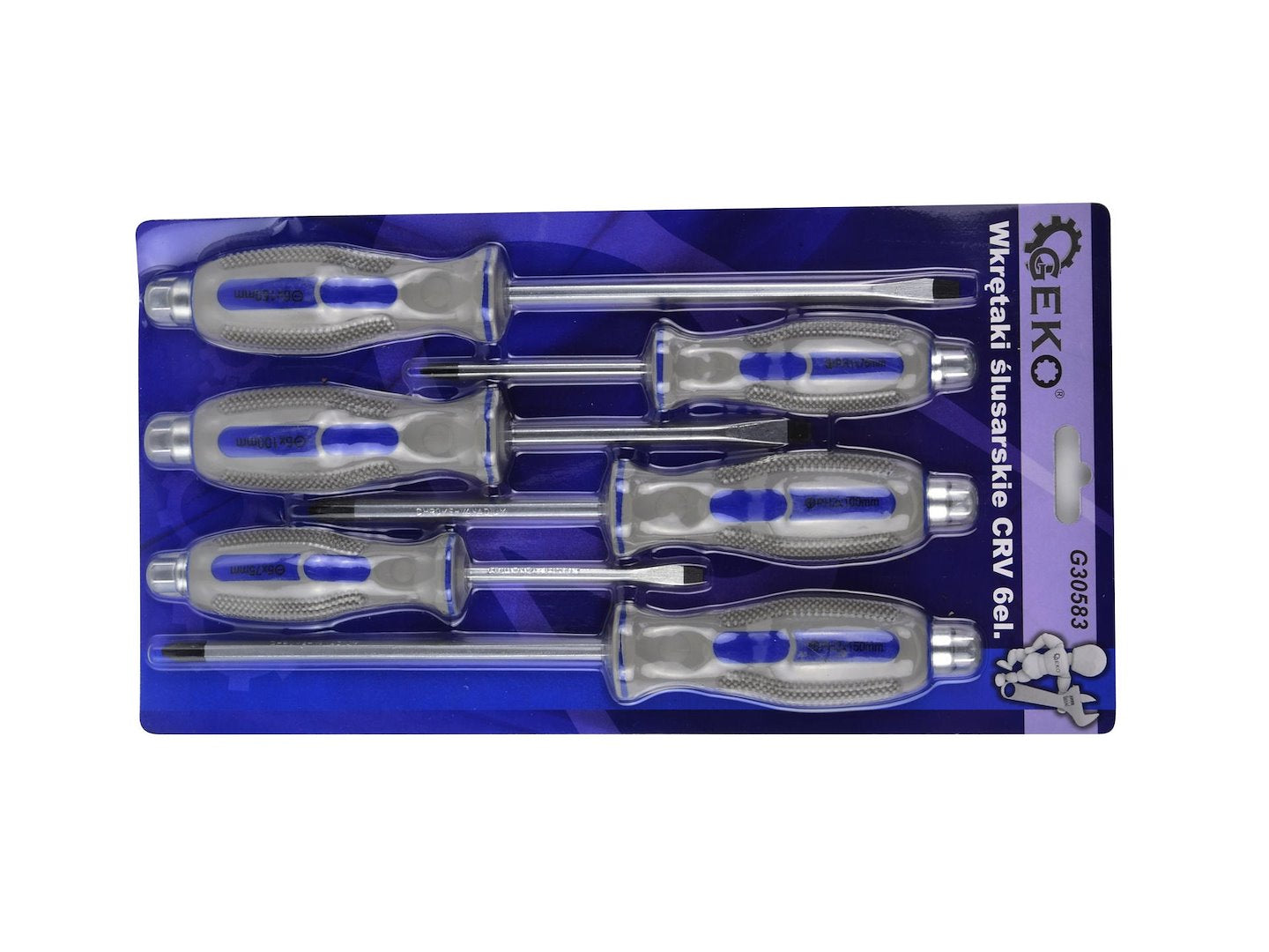 Slotted screwdrivers set CRV 6 pcs GEKO /blister/