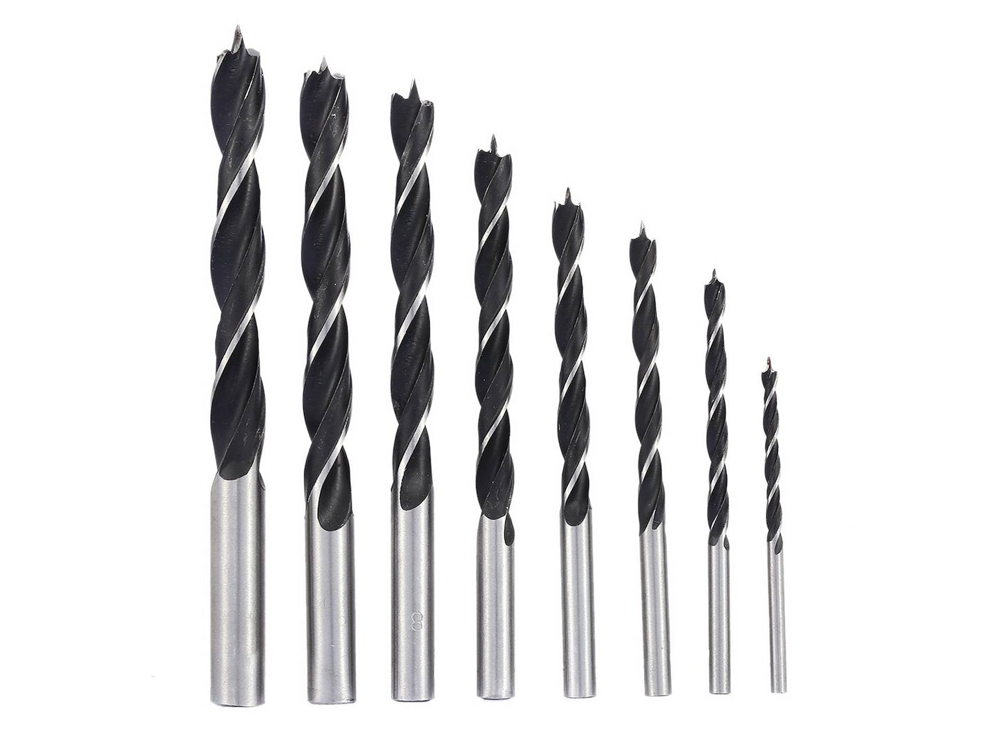 Wood drill set, 8 pcs/set, 3-10 mm