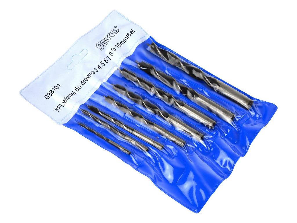 Wood drill set, 8 pcs/set, 3-10 mm