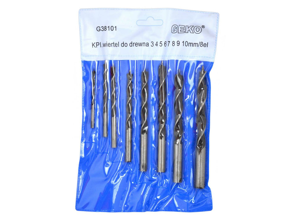 Wood drill set, 8 pcs/set, 3-10 mm