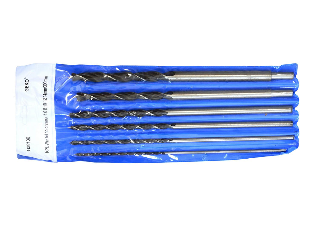 Wood drill set, 6 pcs/set 4-14 mm / 300 mm