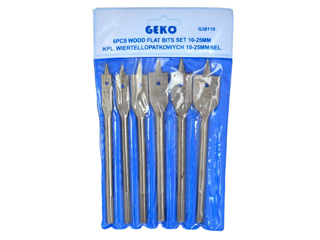 Wood Flat Bit Set, 6 pcs, 10, 12, 16, 18, 20, 25 mm