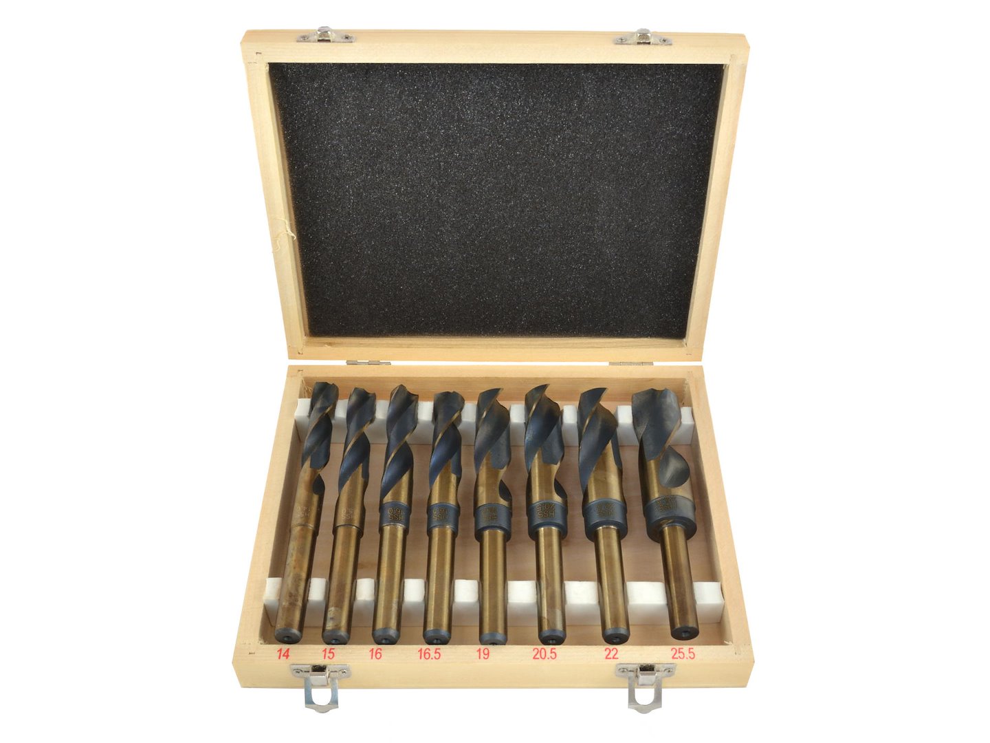 8 pcs HSS twist drills with 1/2" shank