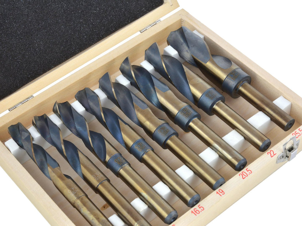 8 pcs HSS twist drills with 1/2" shank
