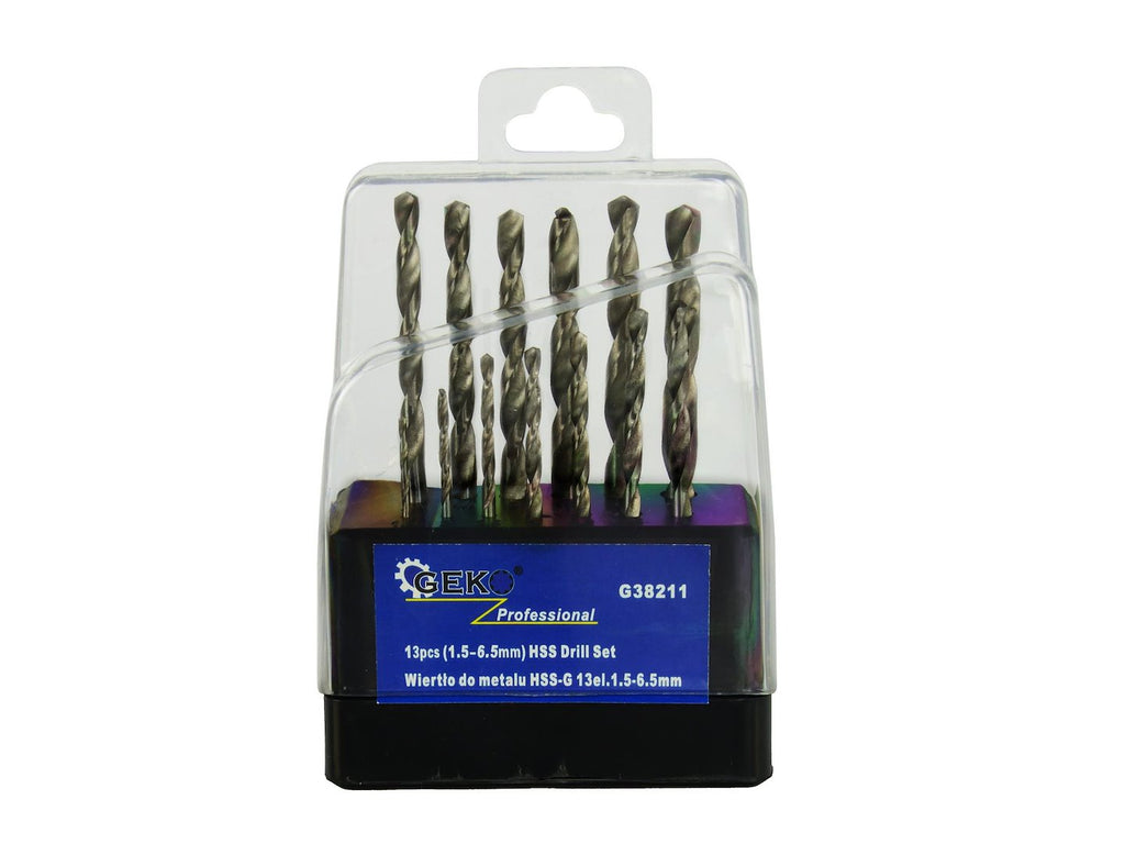 HSS Drill Set for Metal 1.5-6.5 mm, 13 pcs/set