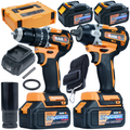 2-in-1 Cordless Screwdriver and Impact Wrench Tool Set 21V 2x 4Ah (VD14)