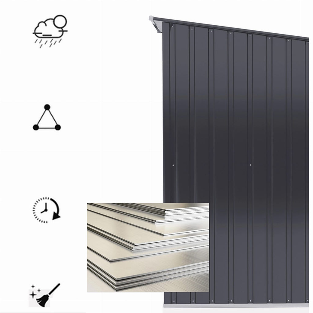 Metal Garden Tool Shed 160x98x103cm