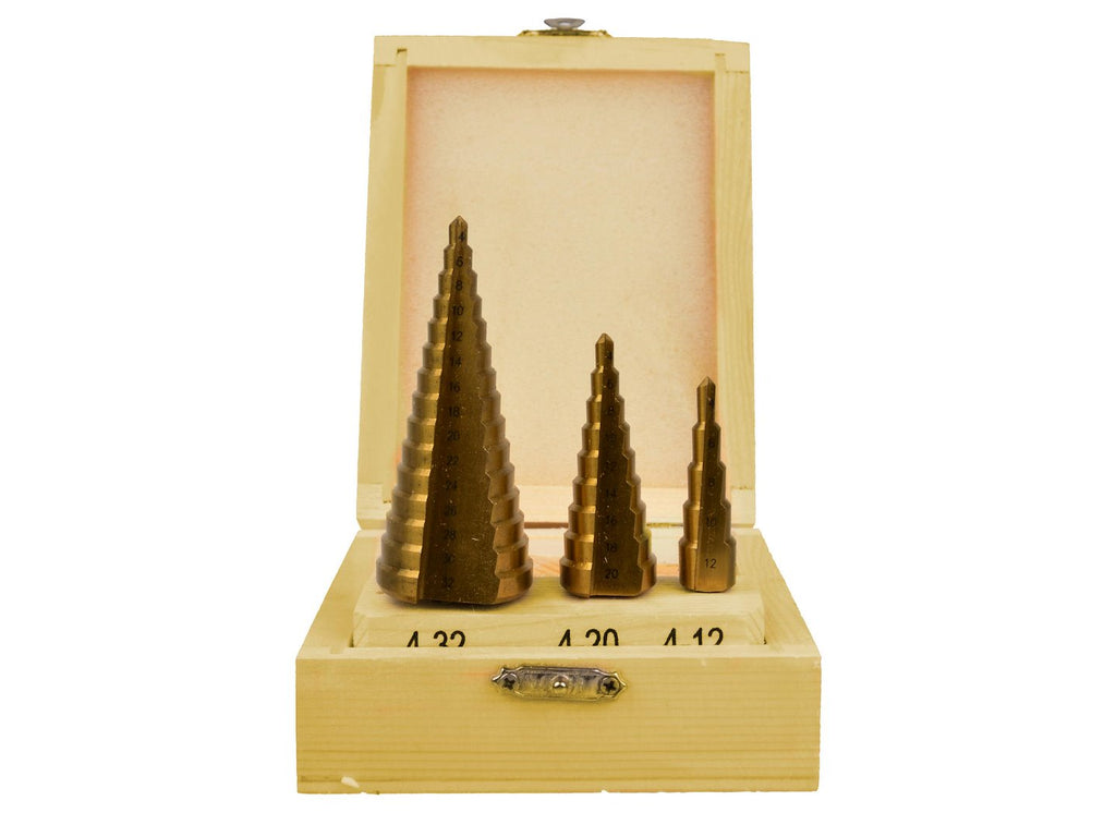 Step drill set, 3 pcs 4-12 4-20 4-32