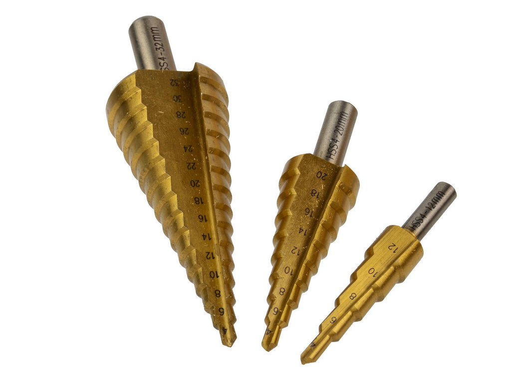 Step drill set, 3 pcs 4-12 4-20 4-32
