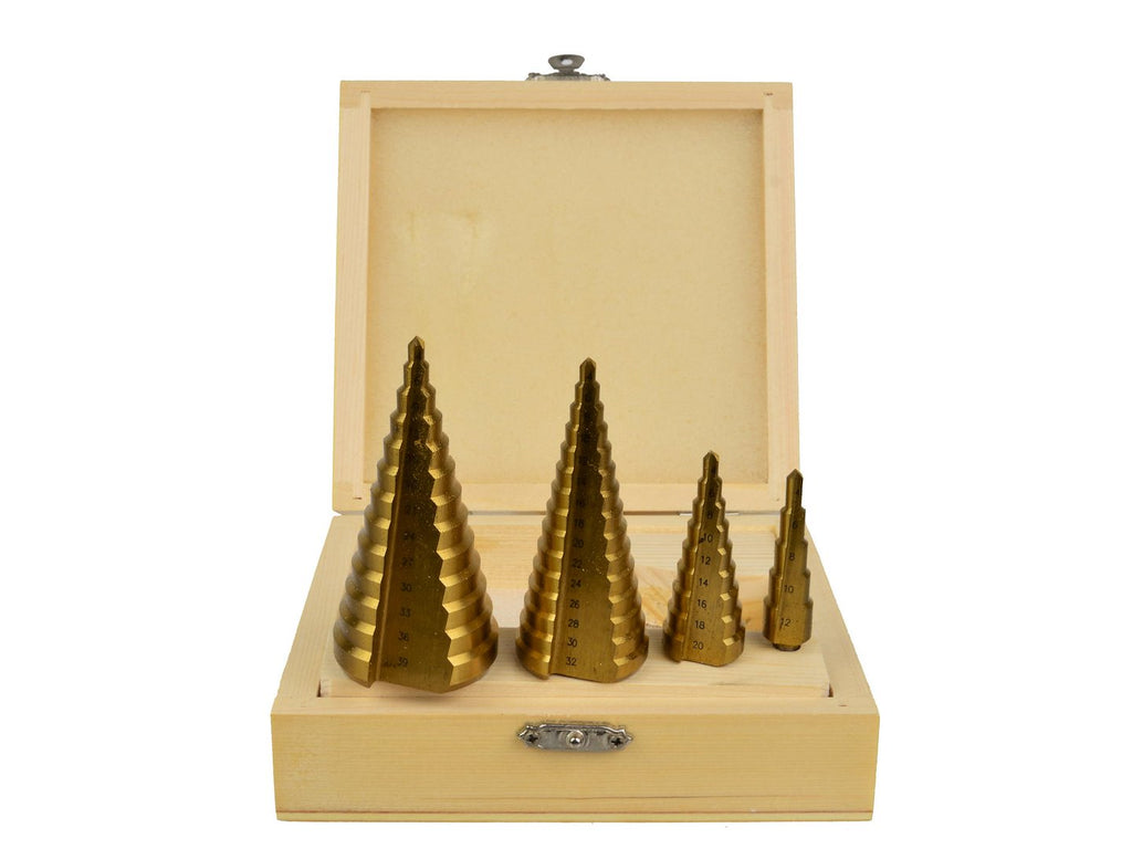 Step drill set, 4 pcs: 4-12, 4-20, 4-32, 4-39