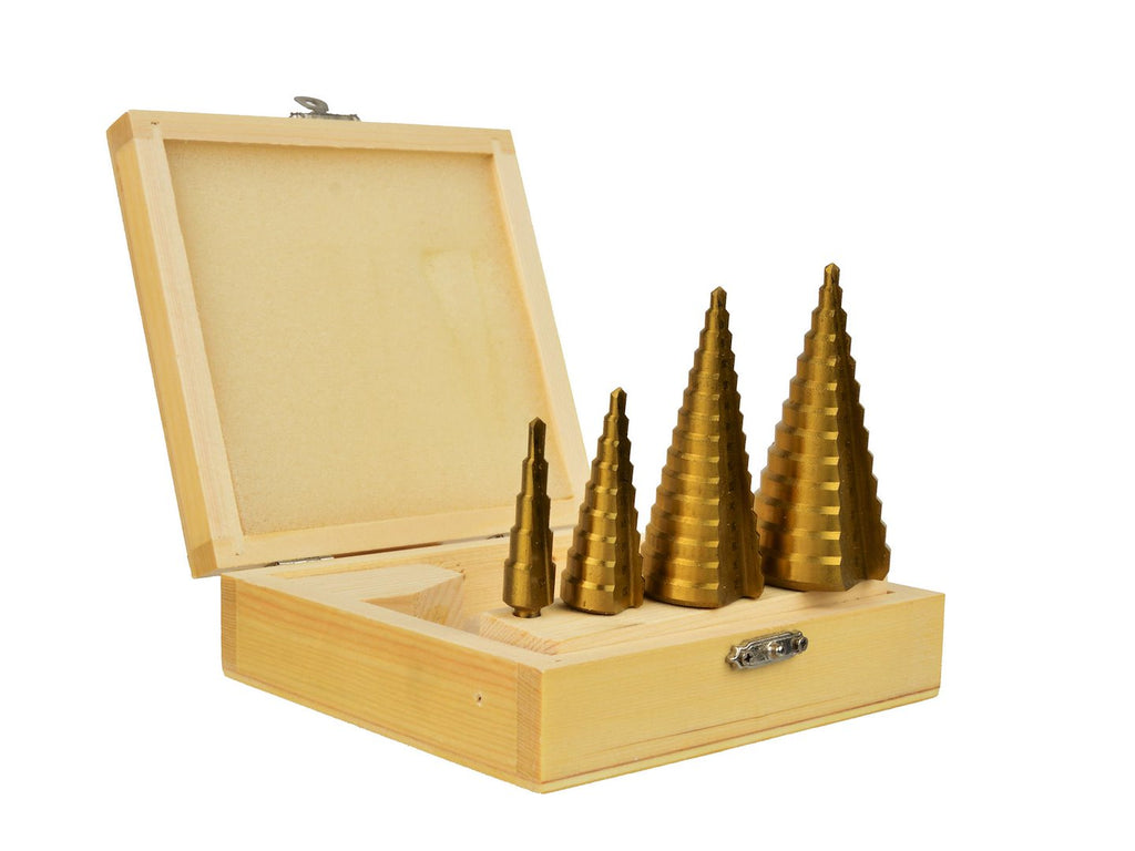Step drill set, 4 pcs: 4-12, 4-20, 4-32, 4-39