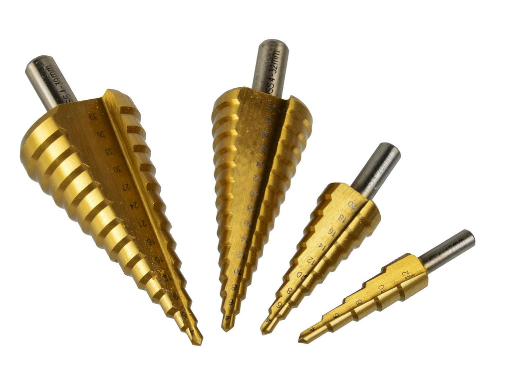 Step drill set, 4 pcs: 4-12, 4-20, 4-32, 4-39