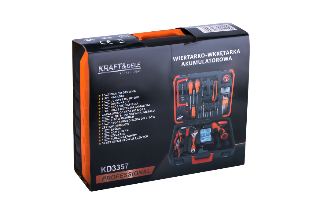 18V 1.5Ah Drill and Screwdriver Set + accessories KD3357