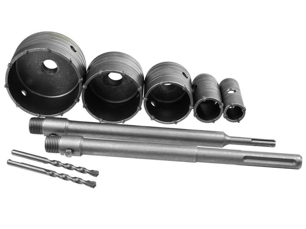 Hollow Drill set 9pcs (30,40.65.80.100+2xAdaptor 350mm)