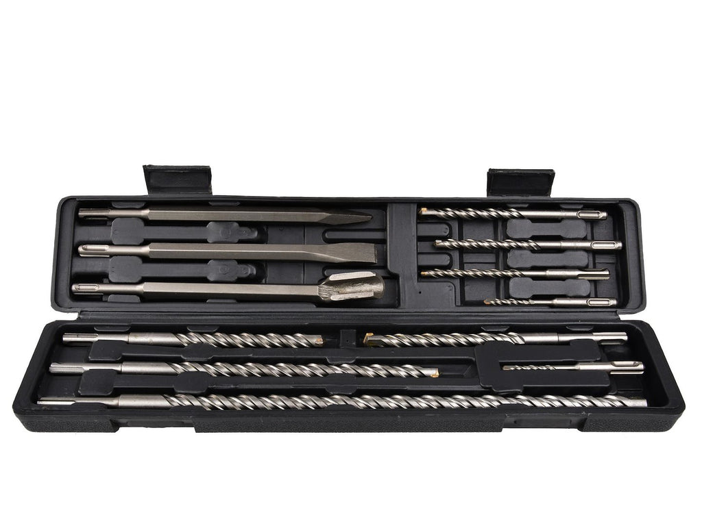12 pcs Hammer Drill + Chisel Set (9 pcs SDS Drills + 3 Chisels in Plastic Case)