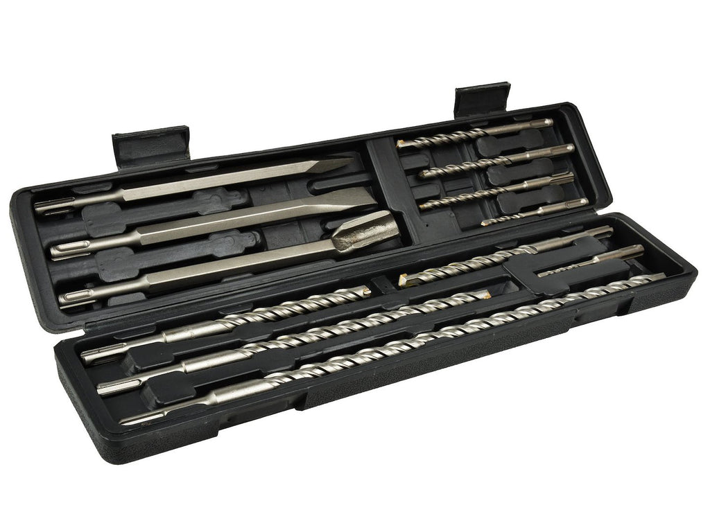12 pcs Hammer Drill + Chisel Set (9 pcs SDS Drills + 3 Chisels in Plastic Case)