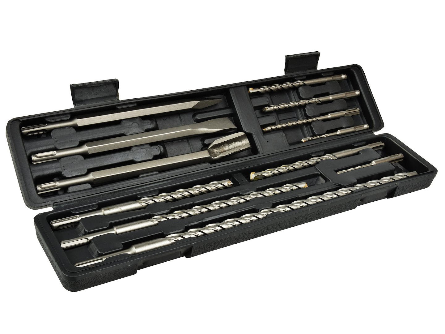 12 pcs Hammer Drill + Chisel Set (9 pcs SDS Drills + 3 Chisels in Plastic Case)