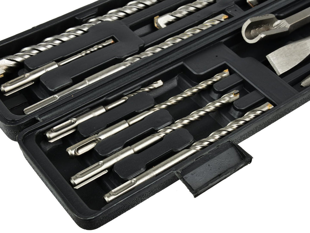 12 pcs Hammer Drill + Chisel Set (9 pcs SDS Drills + 3 Chisels in Plastic Case)