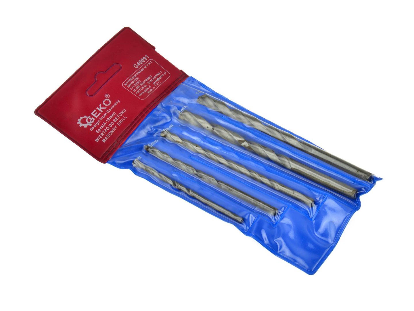 GEKO Masonry Drill Bit Set, 4–10 mm, 5 pcs