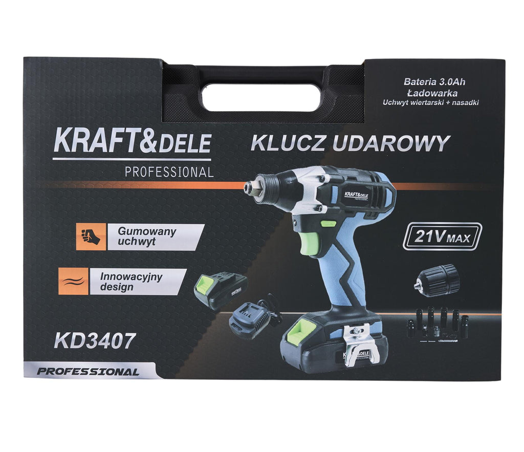 CORDLESS IMPACT WRENCH 21V - SET WITH SOCKETS KD3407