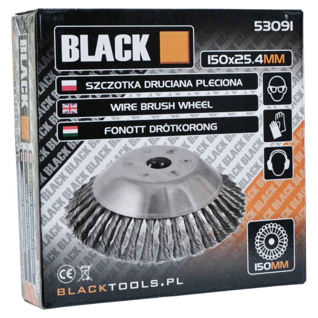 Druciak Wire Brush Disc for Gasoline Scythe - Black, for Weeds on Paving Stones
