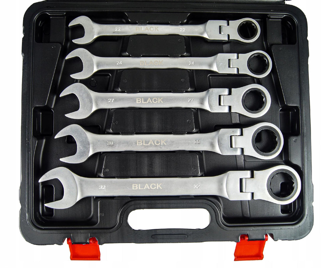 Set of 13 Combination Ratchet Wrenches 8-32mm Black