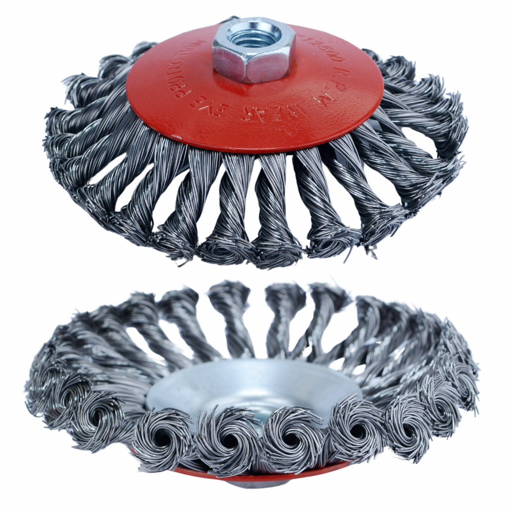 Rotary Braided Brush for Angle Grinder M14 125mm Black