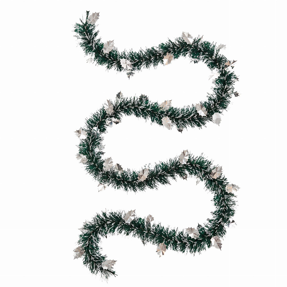 Green and White Christmas Garland Chain 2m x 9cm Shiny Decoration 1 pc