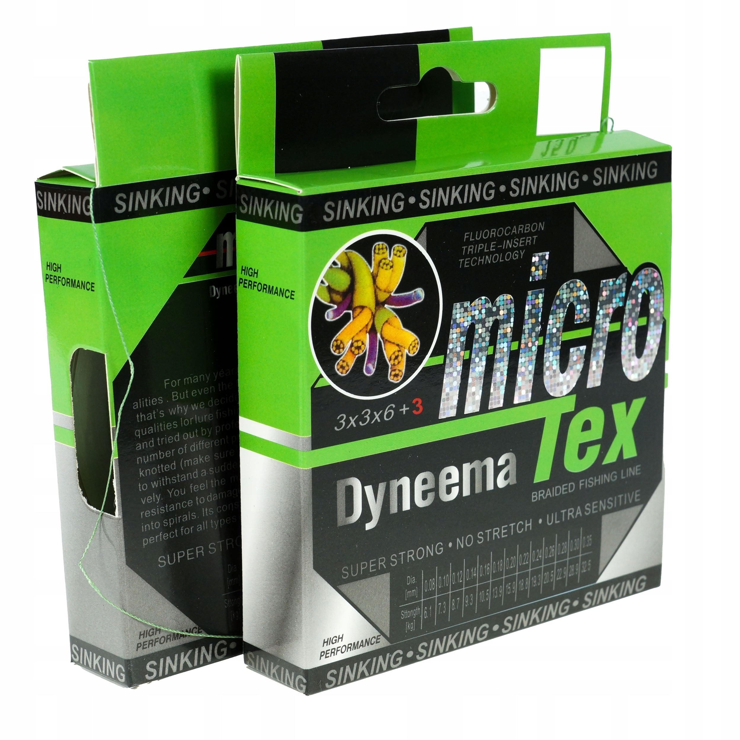 Nähtamatu Dyneema punutis 0.35mm uppuv