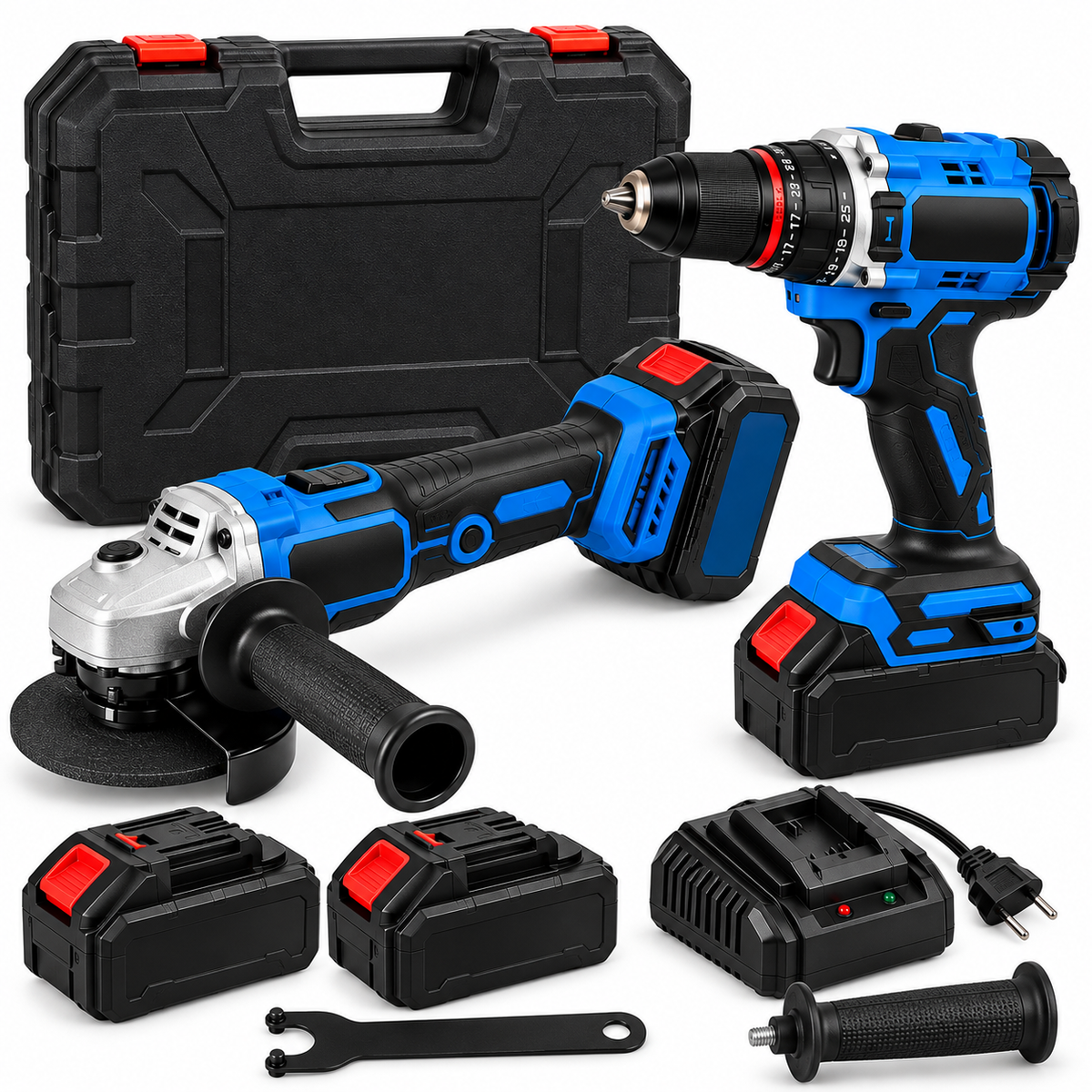 STAR ROXER SR-920 akuga tööriistakomplekt 48V 6.0Ah – nurklihvija + puurtrell, 2 akut