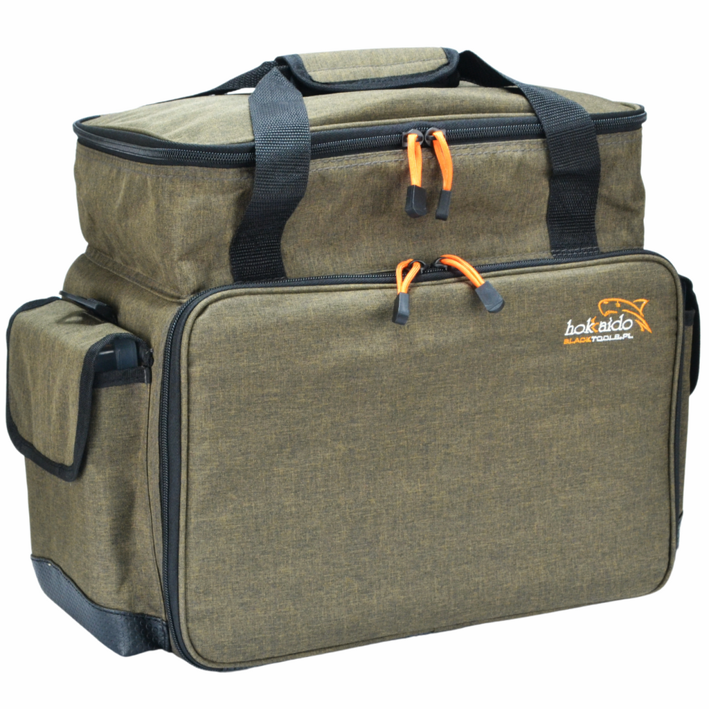 Suur Hokkado kalastuskott õlarihmaga, 6 karpi, jäik põhi, 35x47x23 cm