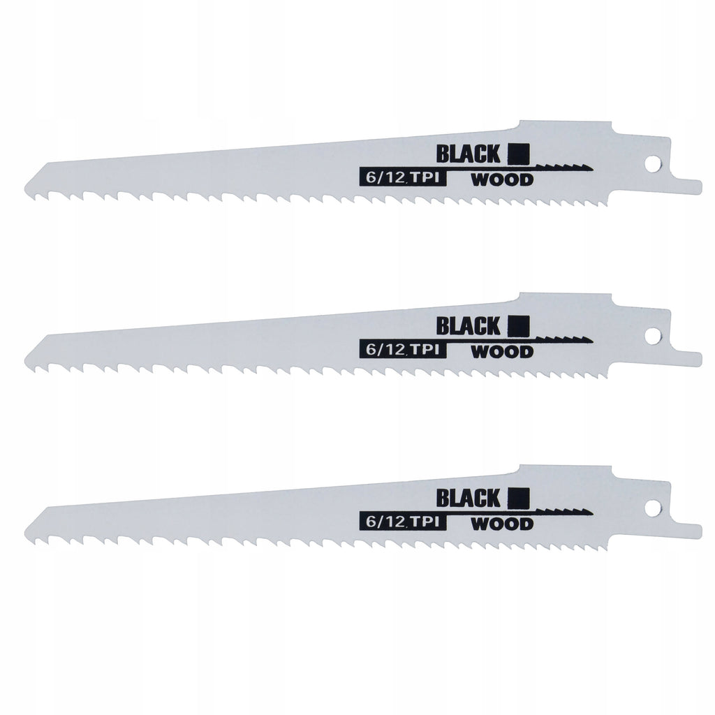 Fox Tail Reciprocating Saw Blades 3 pcs for 13mm Handle, Black