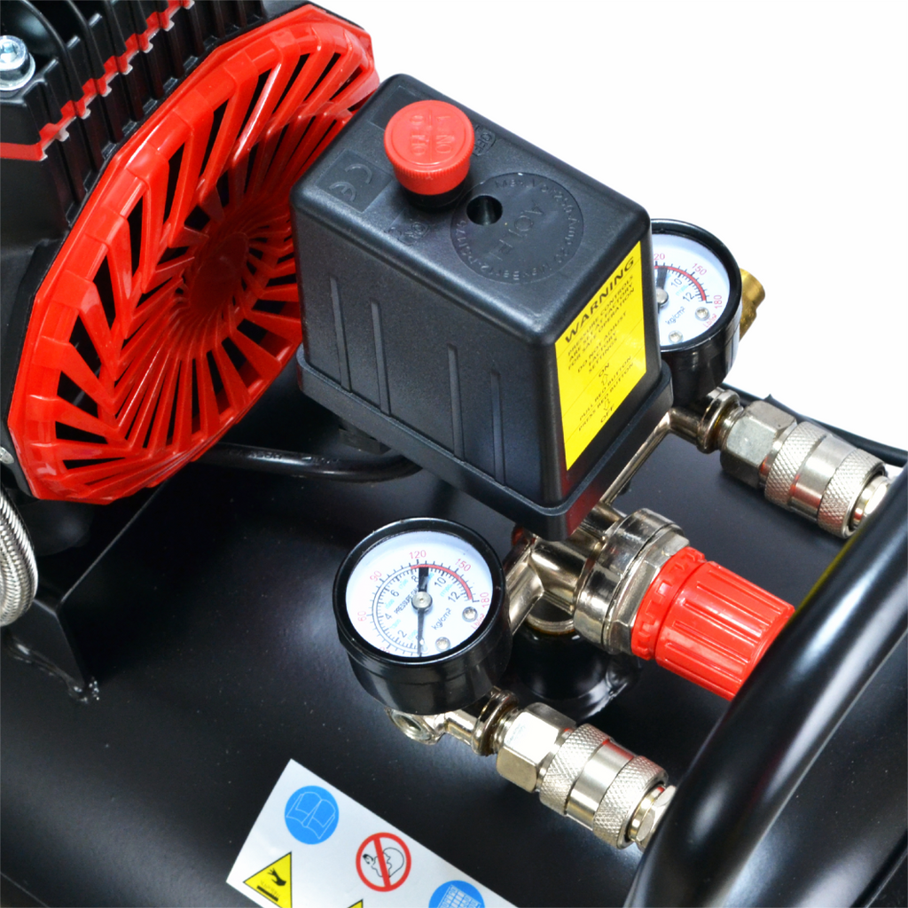 Oil-Free Two-Piston Air Compressor 50L Black