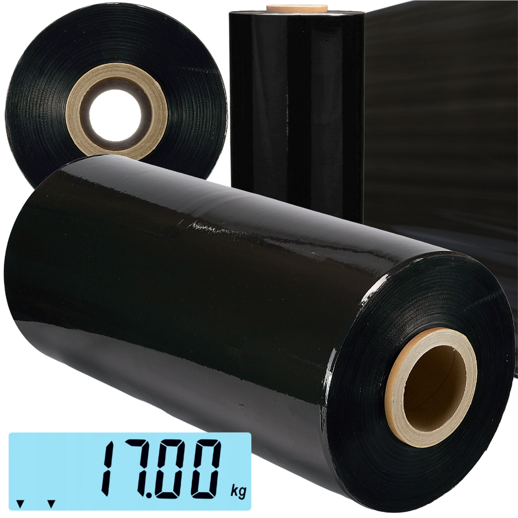 XXL Strong Opaque Black Machine Stretch Film 50cm 17kg