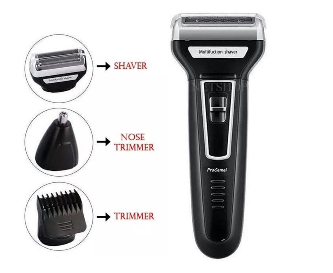 3-ühes laetav pardel, trimmer ja ninakarvade lõikur