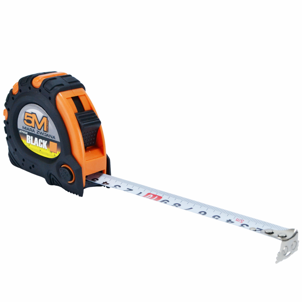 5M Steel Folding Measuring Tape with Lock, Black