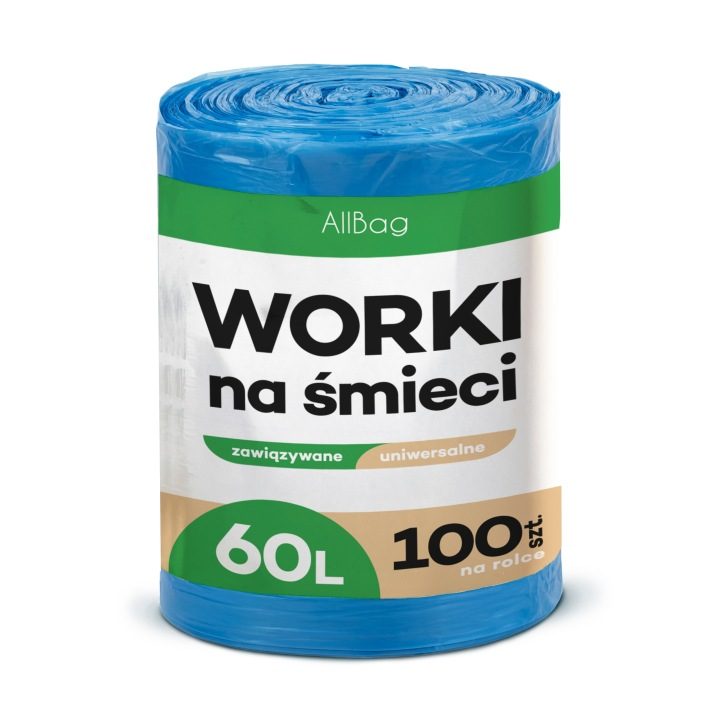 Universaalsed sinised 60 l sulgemispaeltega prügikotid 100 tk RC-K-2916