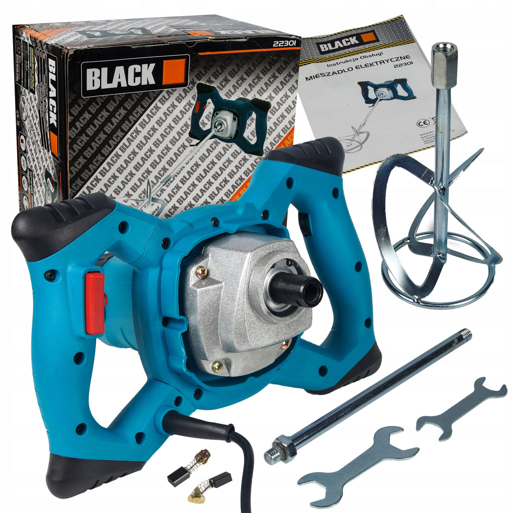 1200W Black Mixer for Mortar, Glue, Concrete, Paint, and Plaster