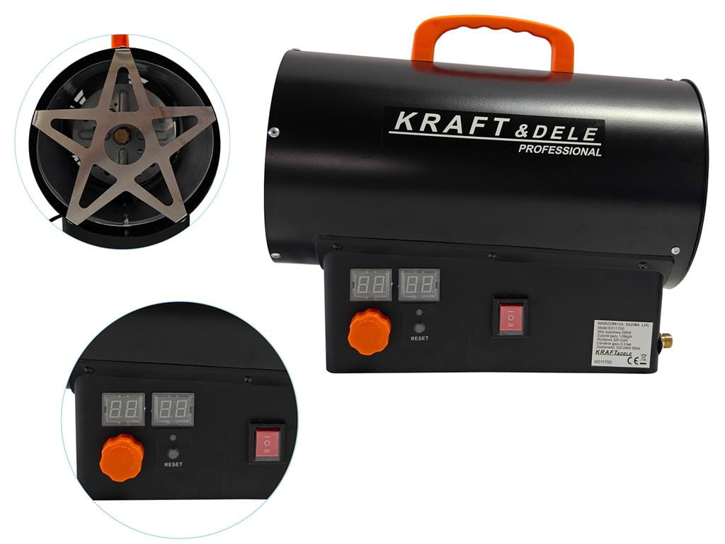 Gas heater 25kW + Thermostat + Regulator KD11700