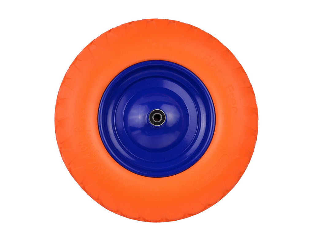 PU Orange Wheel 4.00-8 with Blue Rim